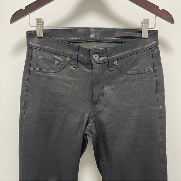 rag & bone The Leather Skinny Pants, Washed Black, 27 - Picture 2 of 13